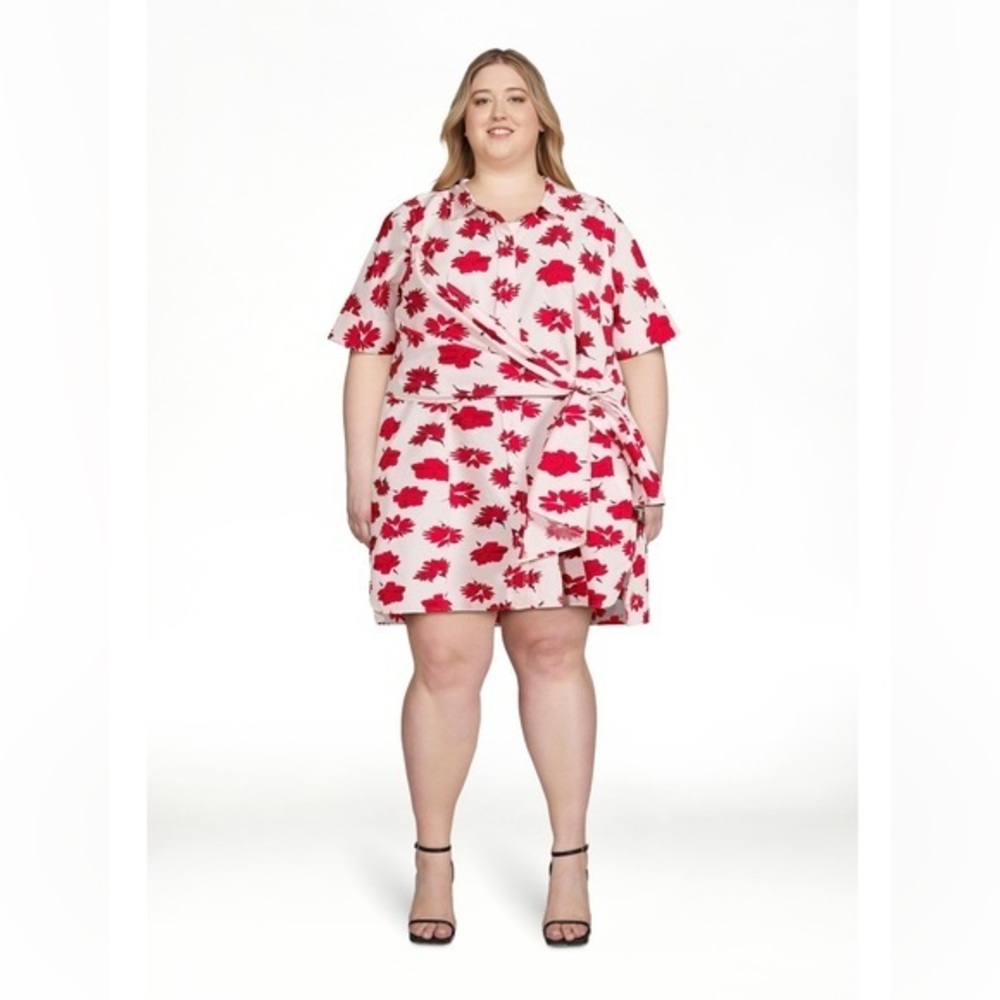 Wrap Shirt Dress with Short Sleeves